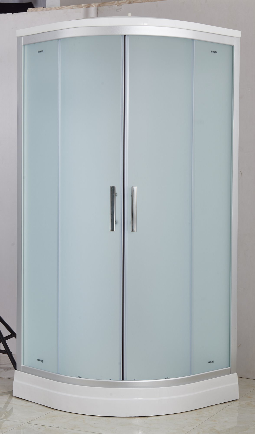 Душевая кабина Imwei XDS-09FW, 90 x 90 см, средний поддон, с крышей, стекла матовые, профиль серебристый 