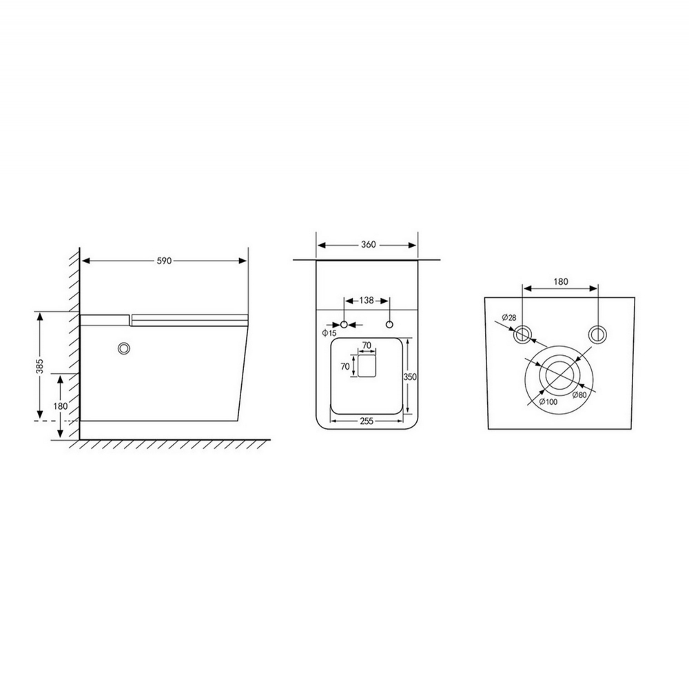Инсталляция с унитазом Abber Rechteck AC1202P-AC0101P, сиденье микролифт, смыв импульсный, белый, комплект 