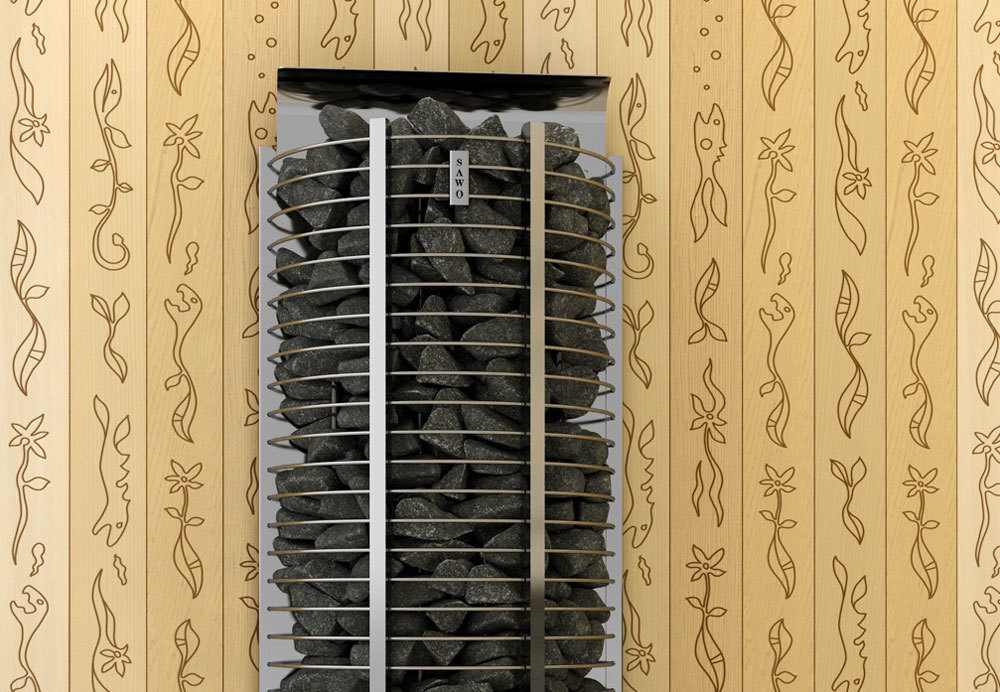 SAWO Электрическая печь TOWER, пристенная, 15 кВт, артикул TH9-150NS-WL , выносной пульт (пульт и блок мощности докупаются отдельно) 