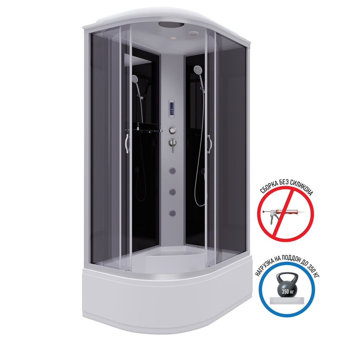 Душевая кабина Niagara Classic NG-2510-14RF (120х80х215) высокий поддон(40см),стекло тонированное,4 места 