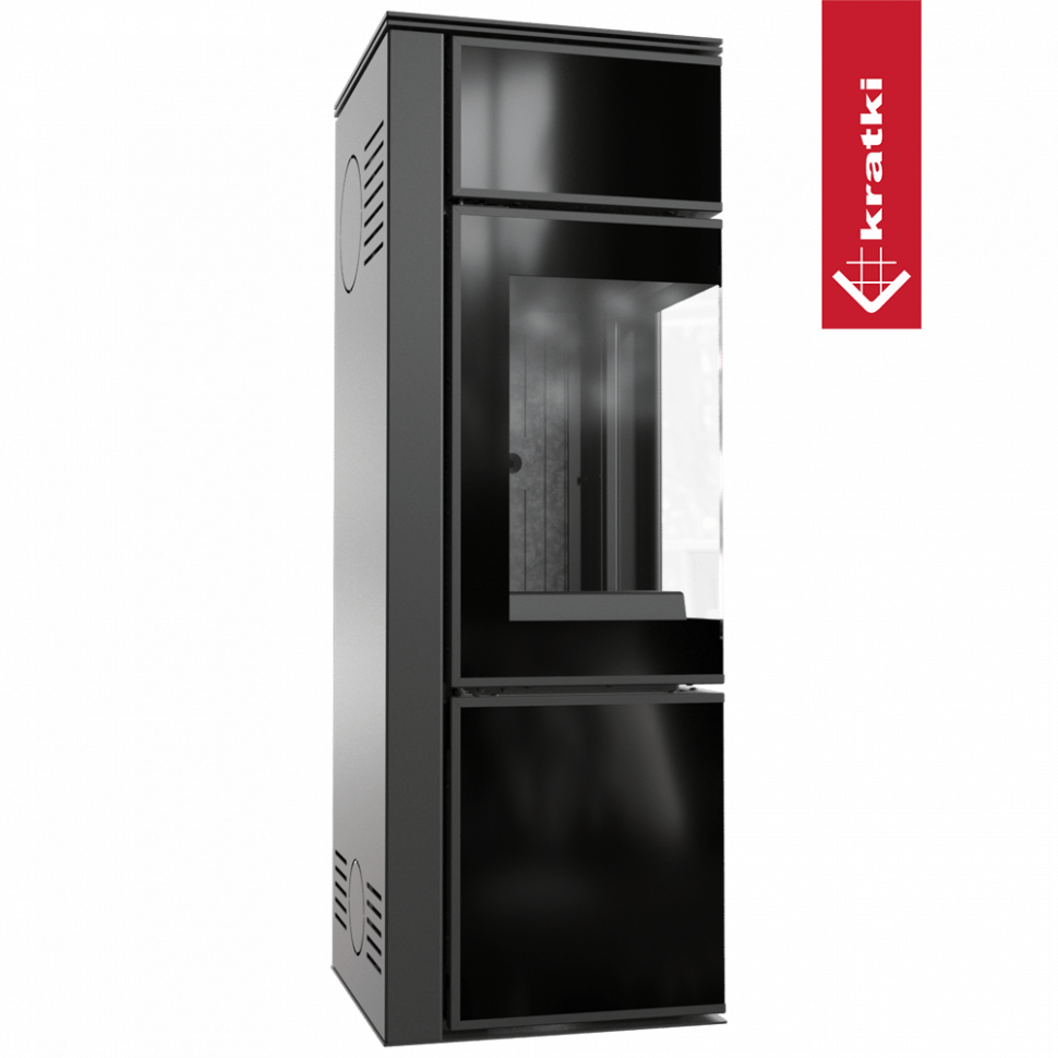 Печь Kratki Pro TORA/S 8 кВт, чёрное стекло 