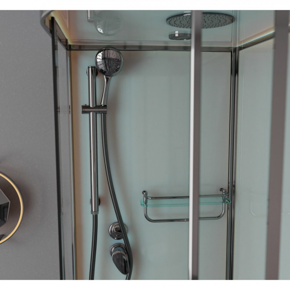 Душевая кабина Frank F412/2L/R М Brilliant, 120 x 80 см, высокий поддон, стекла матовые, профиль хром, 20106/20108 