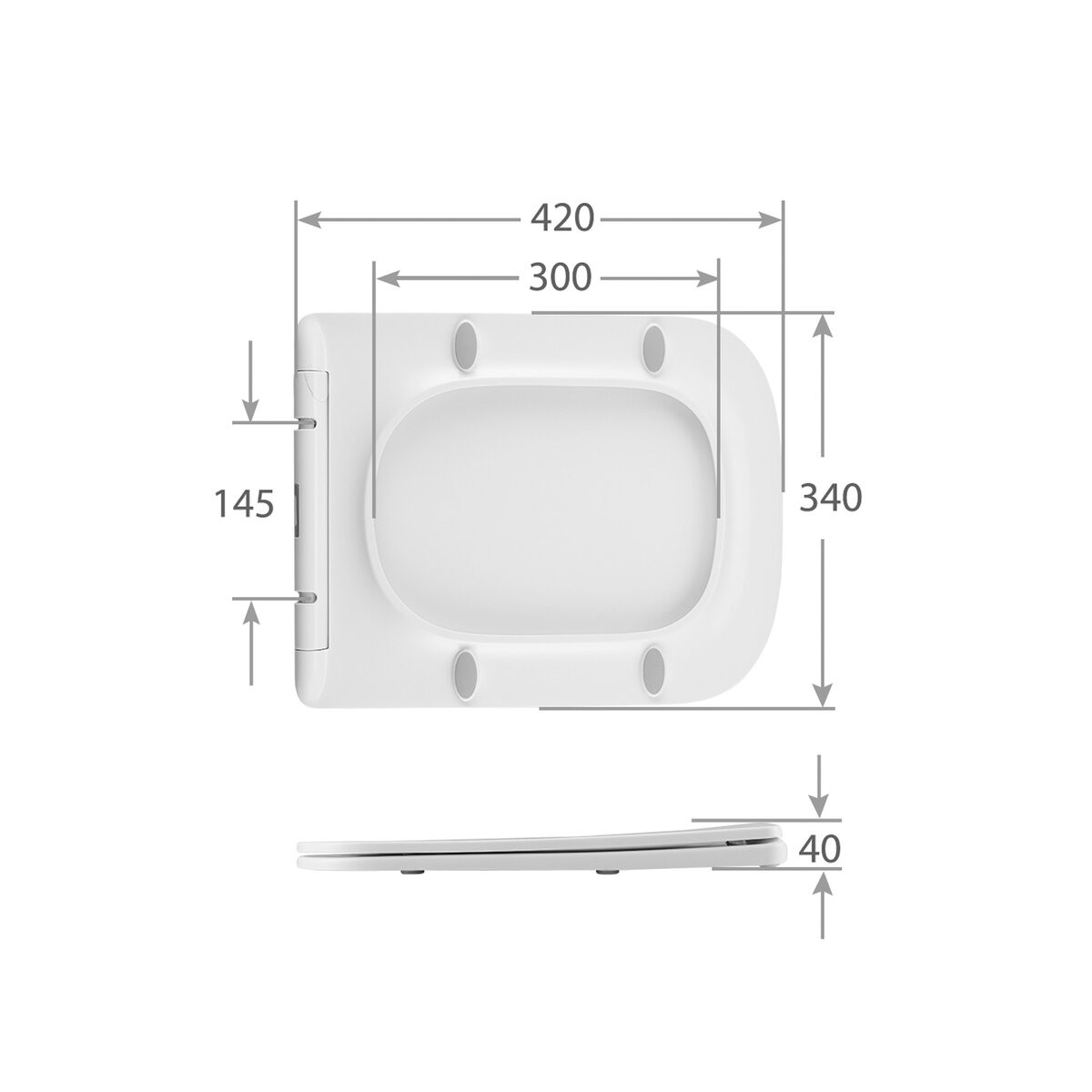 Сиденье для унитаза Grossman GR-4445SQ-K40 тонкое,белое,1 место 