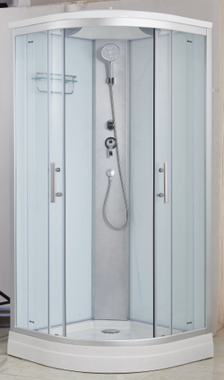 Душевая кабина Imwei XDM-09CH, 90 x 90 см, средний поддон, с крышей, стекла прозрачные, профиль серебристый 
