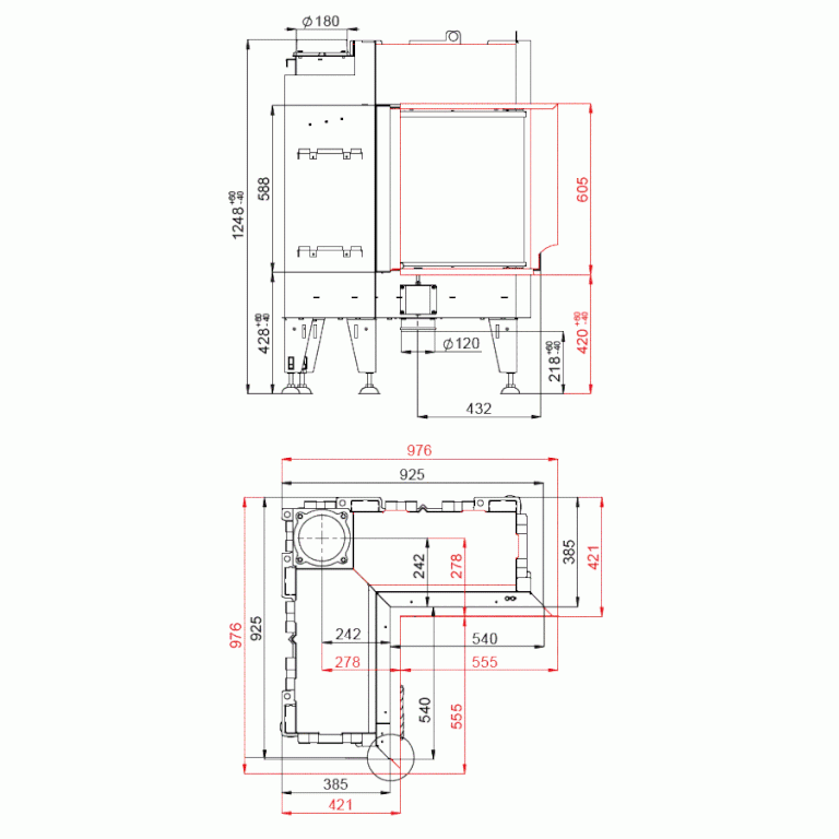 Каминная топка BeF Flat 4 L 