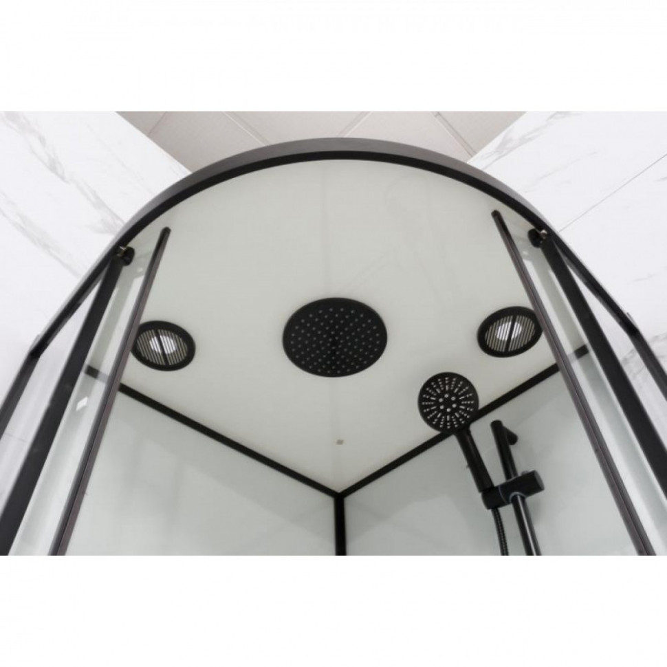Душевая кабина Frank F409/1 М Black 90 х 90 см, средний поддон, стекла матовые, профиль черный, 20062 