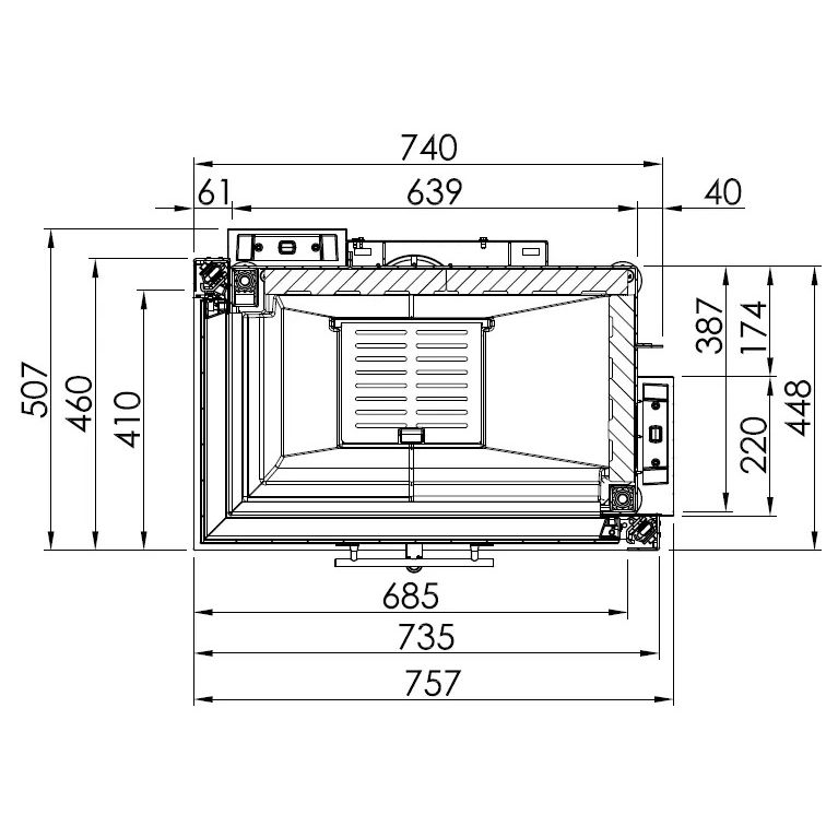 Каминная топка SPARTHERM Varia 2L-68h чёрный шамот 