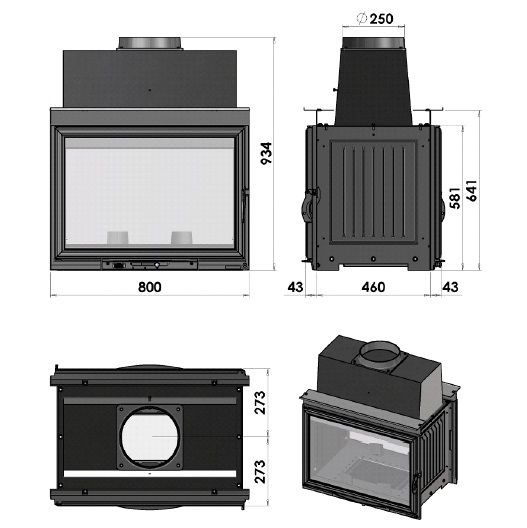 Каминная топка CHAZELLES CDF801L 