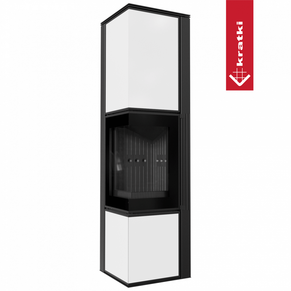 Печь Kratki PRO TORA/L 8 кВт, белое стекло 