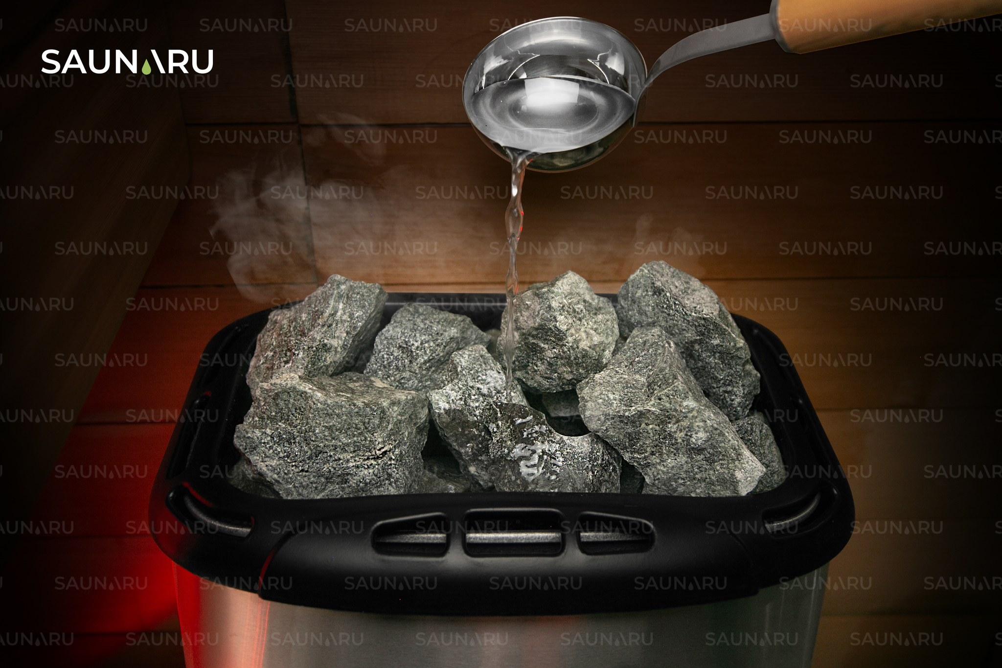 SAUNARU Камни для сауны Жадеит колотый PREMIUM, фракция до 100 мм, ведро 15 кг, артикул SSB15-JC 