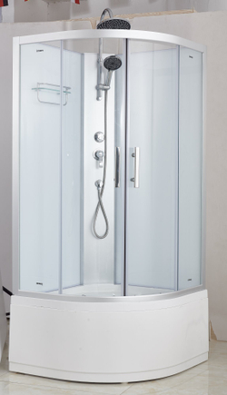 Душевая кабина Imwei XS-90CS, 90 x 90 см, высокий поддон, стекла прозрачные, профиль серебристый 