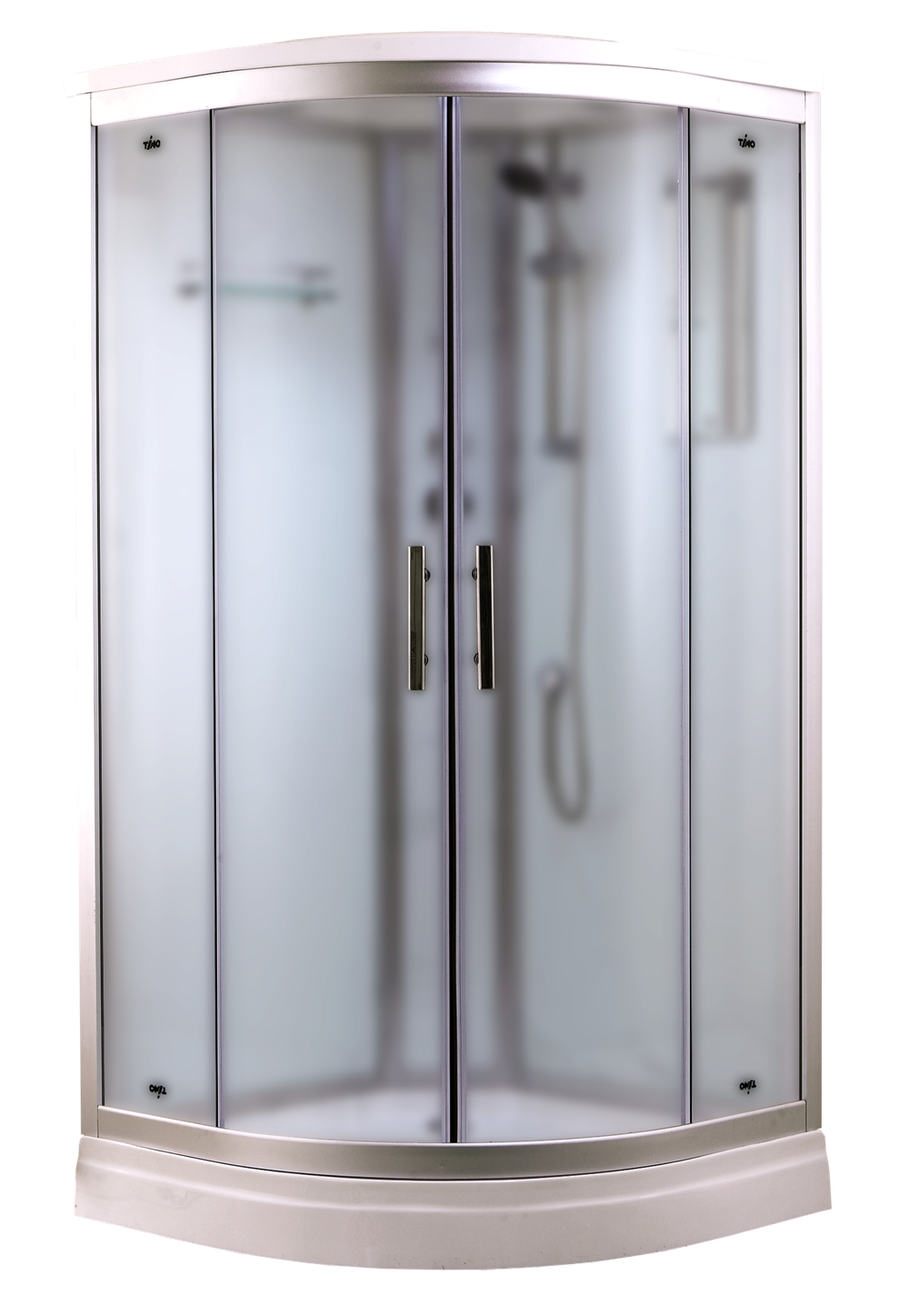 Душевая кабина Timo Standart T-6601SF 100 x 100 см, с крышей, с гидрозатвором, стекло Fabric, профиль Silver 