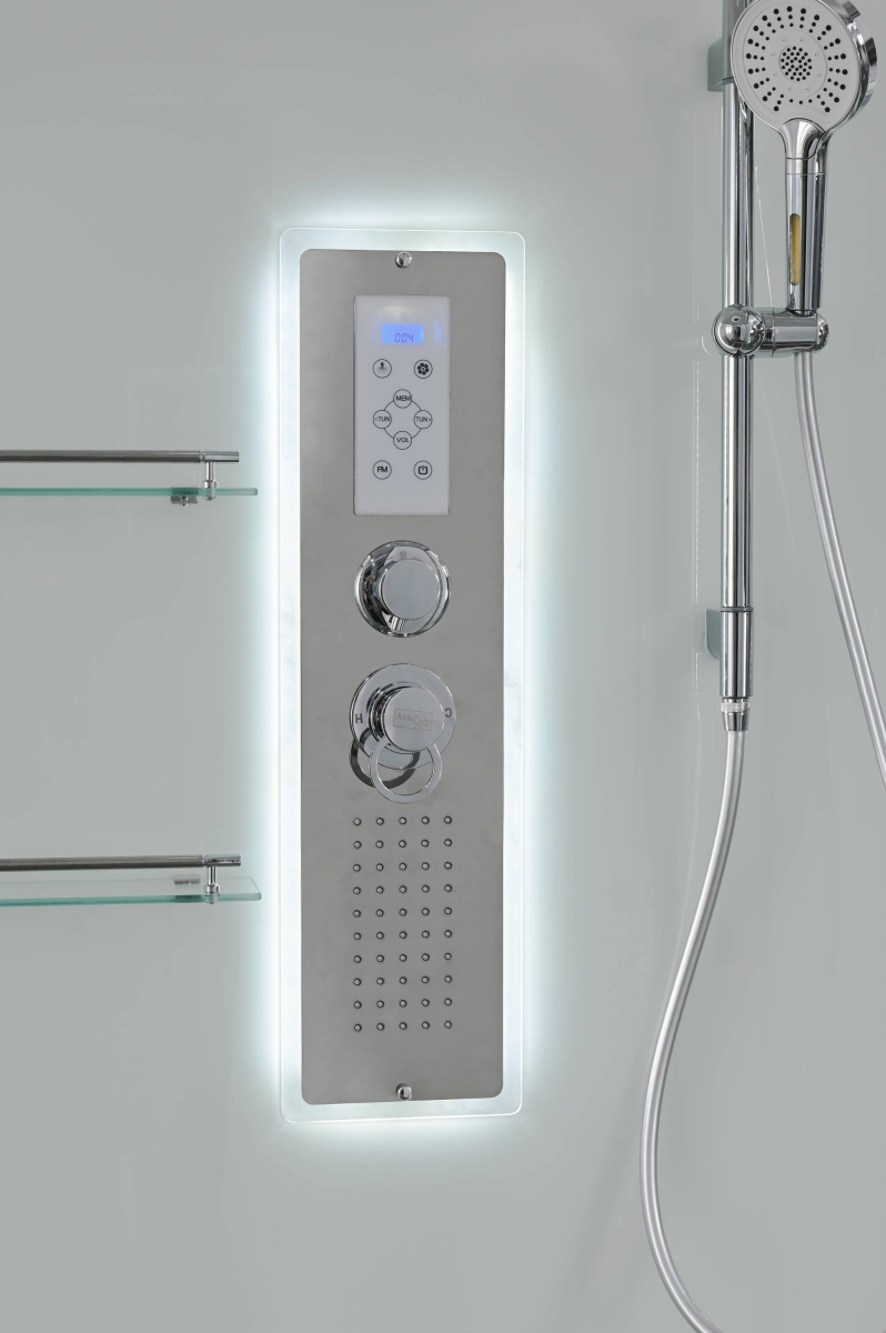 Душевая кабина AvaCan V2080LED 78240, 80 x 80 см, с LED подсветкой, с крышей, поддон низкий, стекло прозрачное, профиль хром 