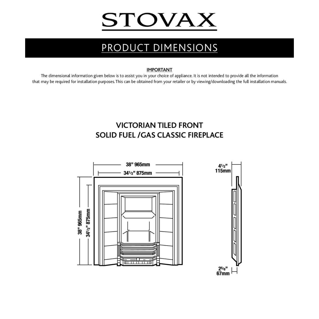 Каминная топка STOVAX Victorian Tiled Front 