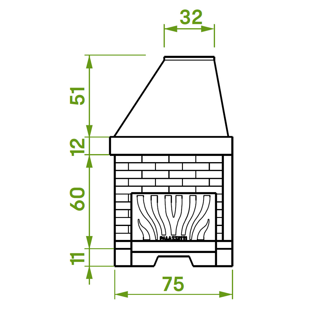 Каминная топка PATIO 76 R (Palazzetti) 