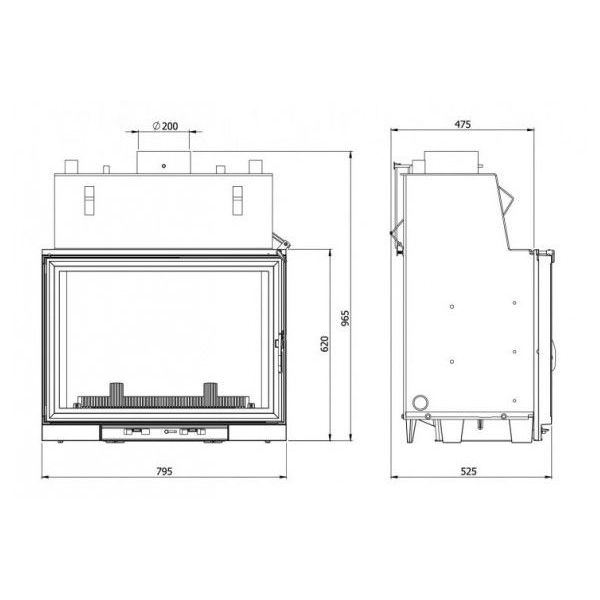 Каминная топка KawMet W7 CO 