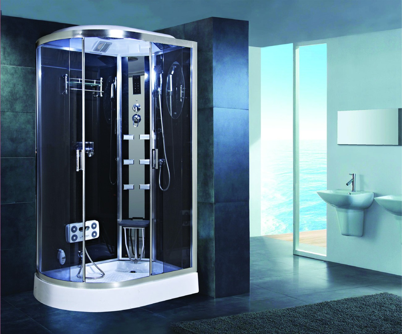 Душевая кабина Niagara Ultra NG-903-01R (120х80х220) низкий поддон(16см),стекло тонированное,5 мест 