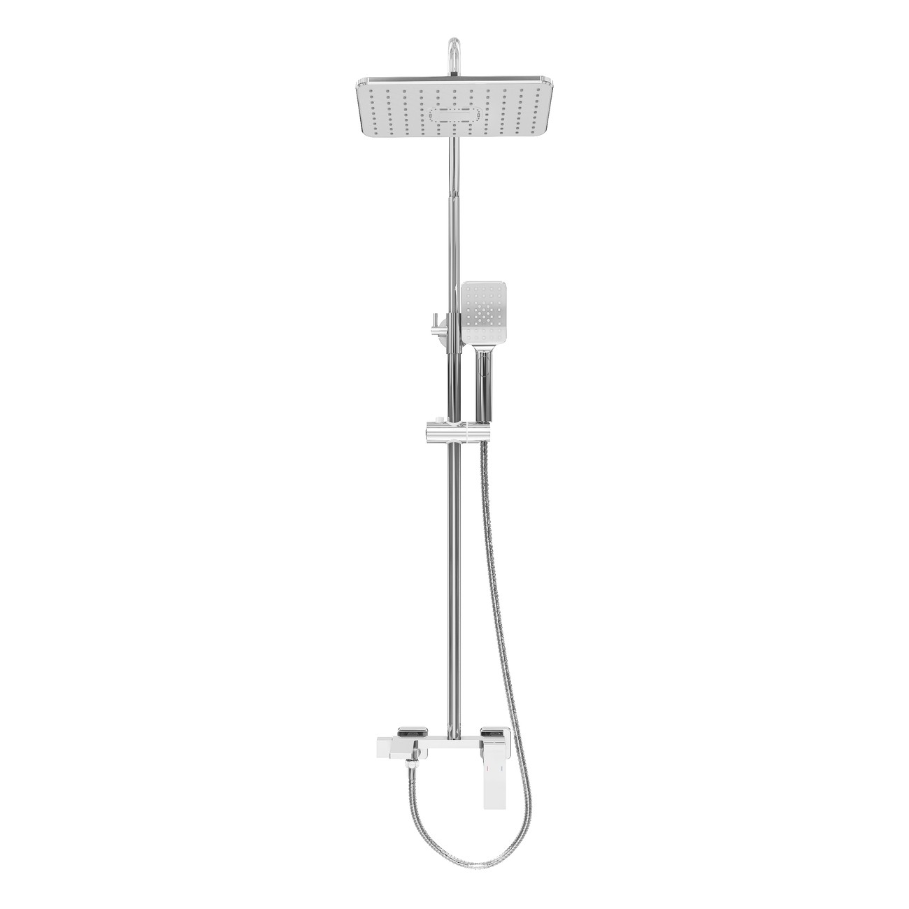 Душевая стойка Grossman Style 500.K35.05.100 с верхним душем,ручной лейкой и смесителем,хром глянцевый,1 место 