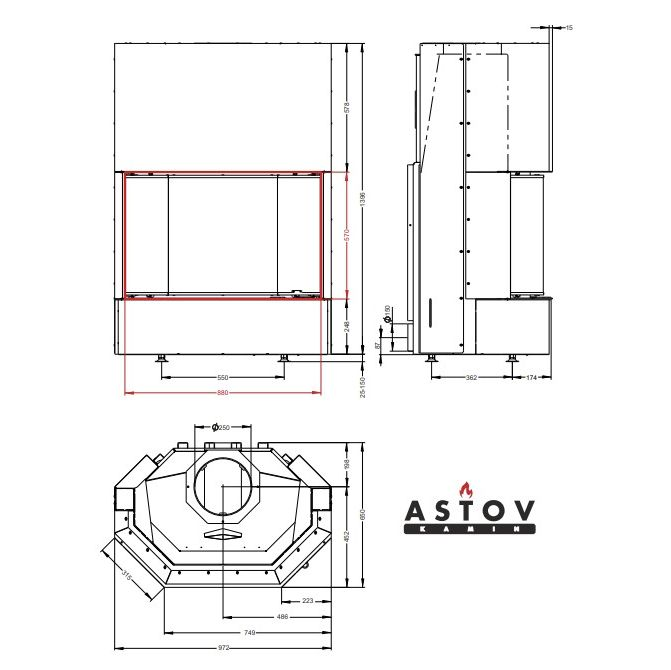 Каминная топка Астов ПП 8857 