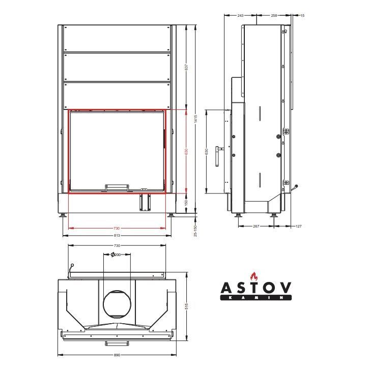 Каминная топка Астов ПТ 7363 