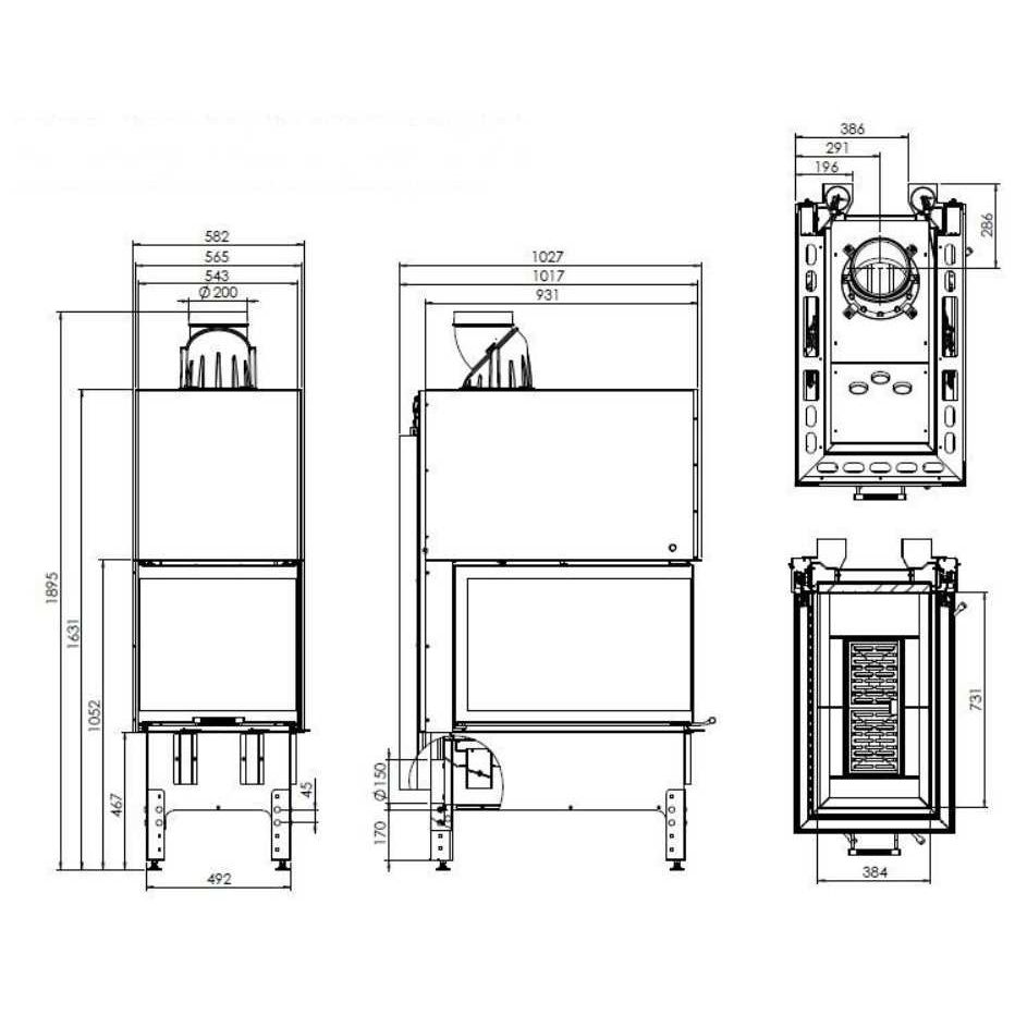 Каминная топка Hitze Trinity 54x80x53 G 