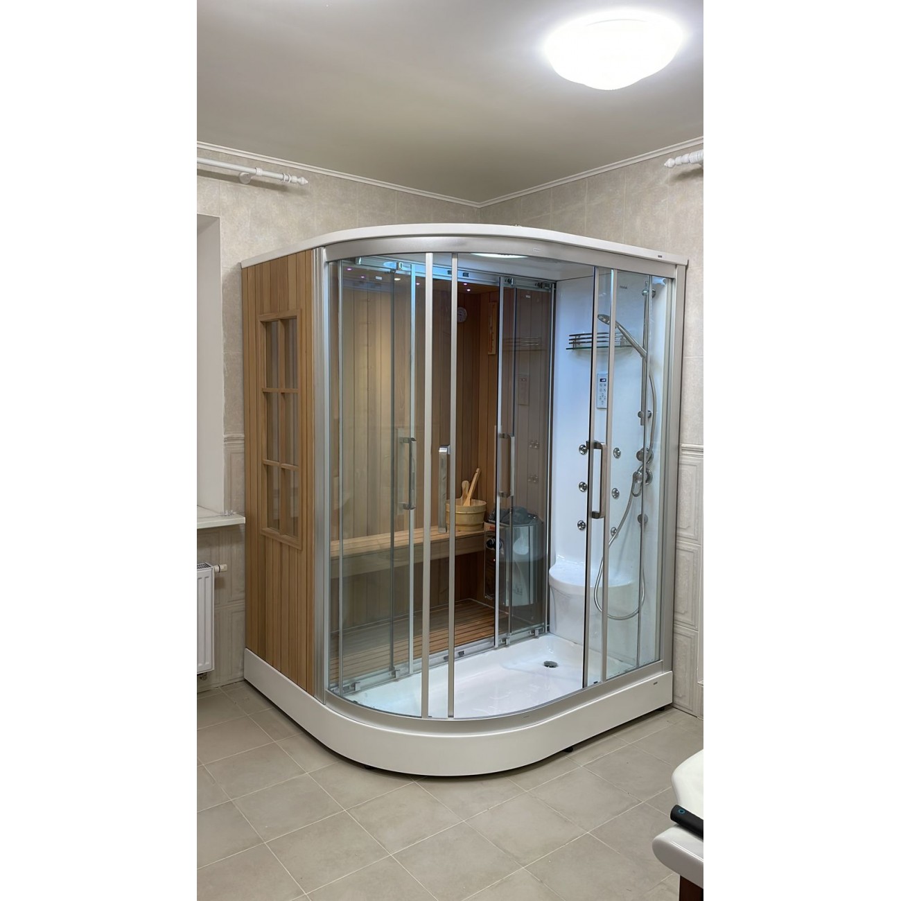 Душевая кабина Frank F915 с сауной, 150 х 150 см 