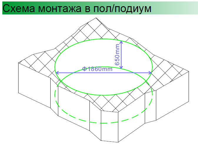 Ванна гидромассажная акриловая Gemy G9090 K, 190 х 190 х 90 см 
