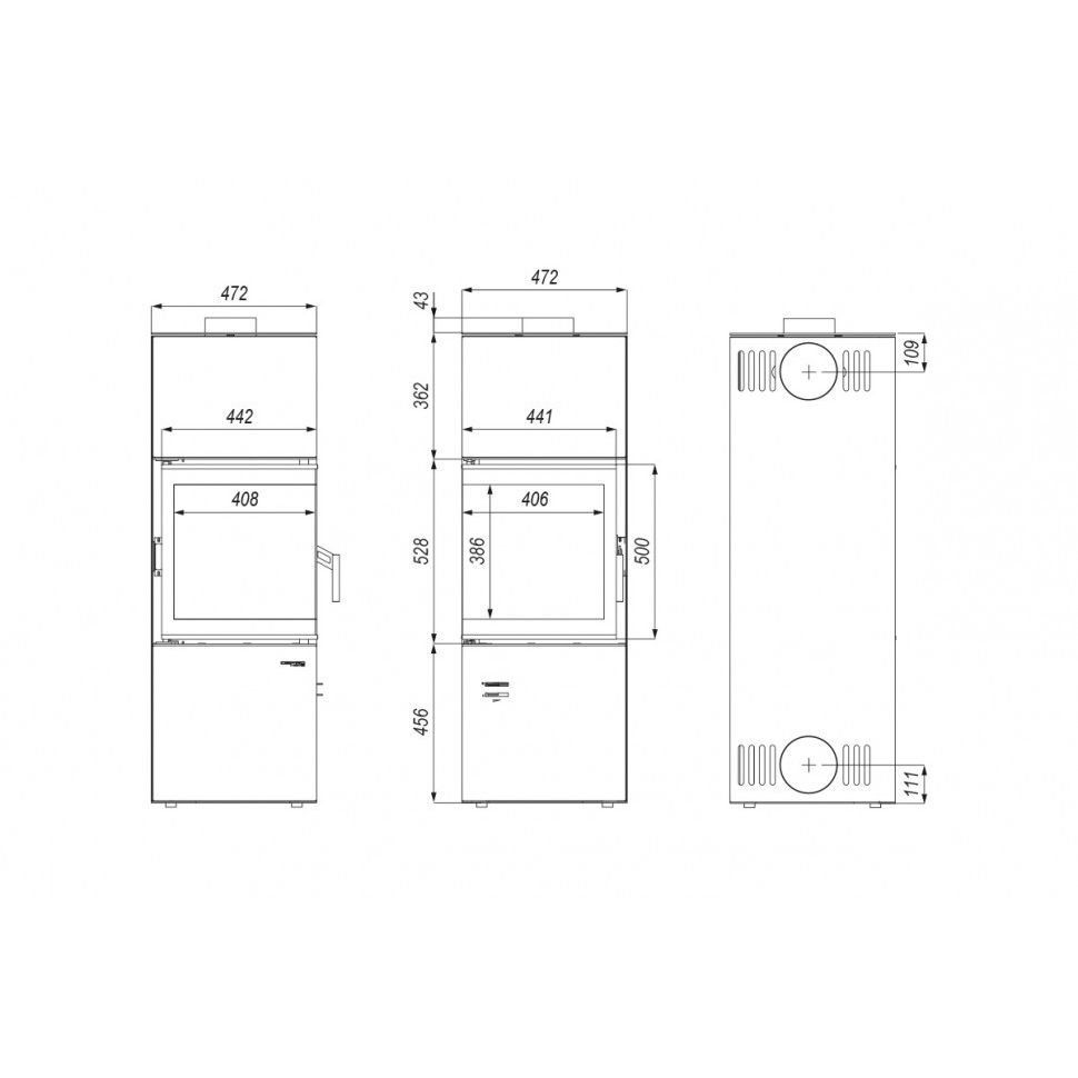 Печь камин DEFRO HOME QUADROOM 9,6 кВт 