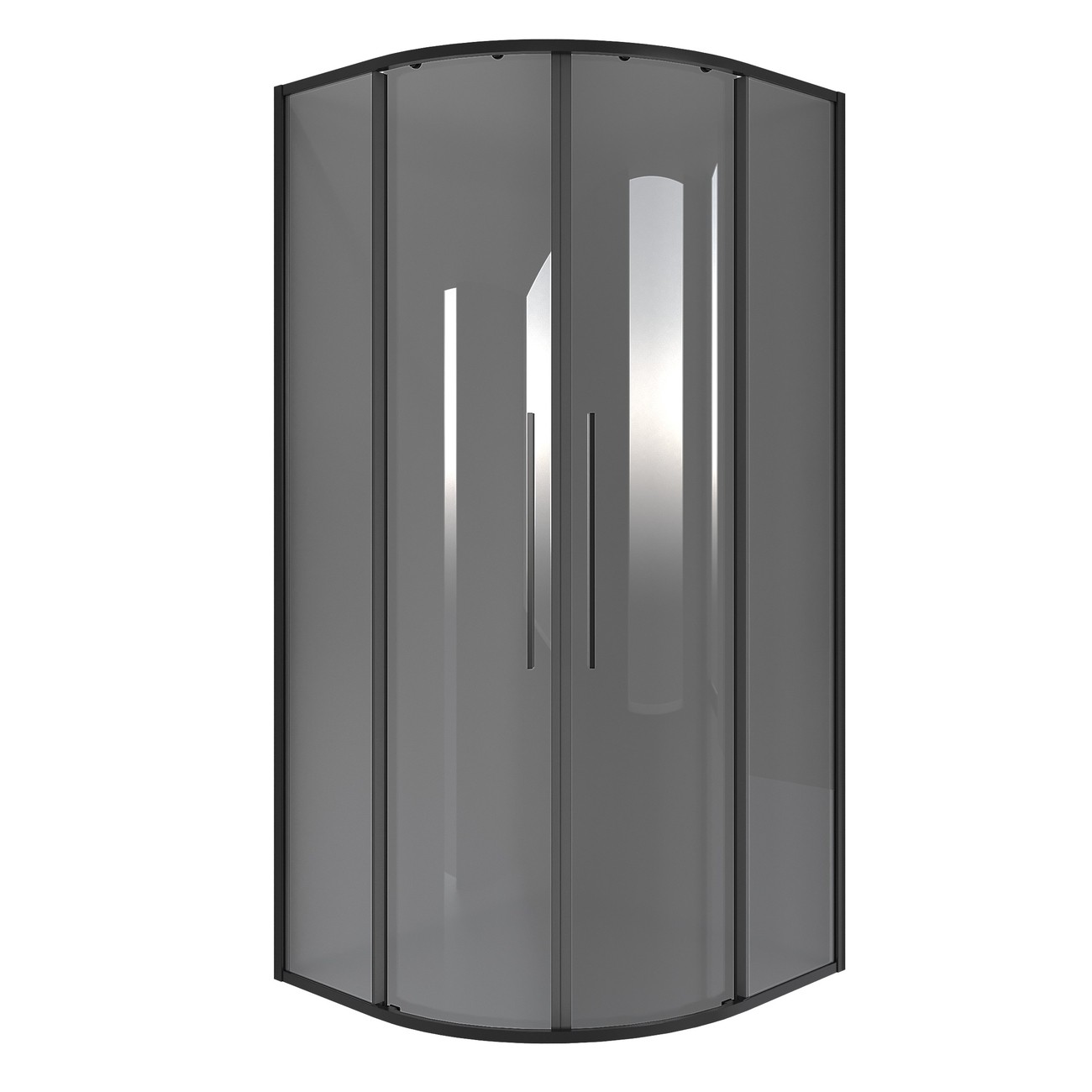 Душевое ограждение Niagara Nova NG-2825-34BLACK (80х80х195) четверть круга,черный матовый,двери раздвижные,стекло тонированное,1 место 