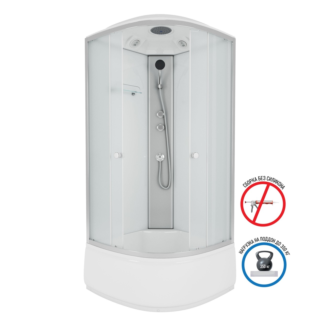 Душевая кабина Niagara Eco E80/40/MT, 80 х 80 см, с крышей, стекло матовое, профиль хром 