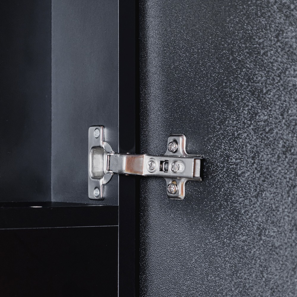 Зеркальный шкаф Abber Kontur AG6339SWHB, 50 см, подсветка, сенсорный выключатель, часы, подогрев, цвет черный 