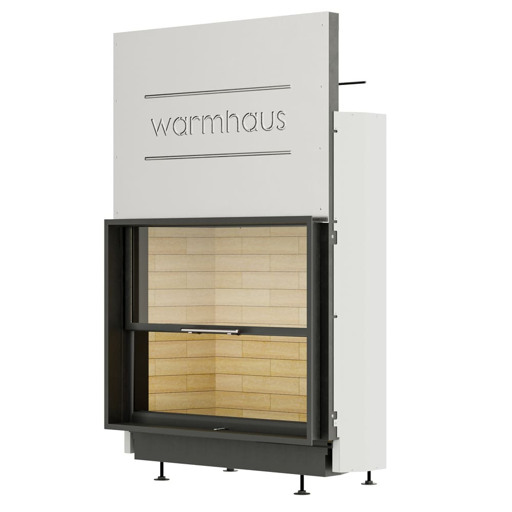 Каминная топка FLAT 100/80h (Warmhaus) с прямым стеклом, футеровка шамот 