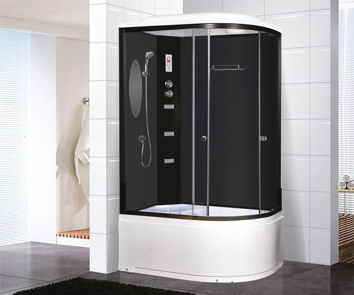 Душевая кабина Niagara Ultra NG-214-01LN (120х80х220) высокий поддон(48см),черный,стекло тонированное,4 места 