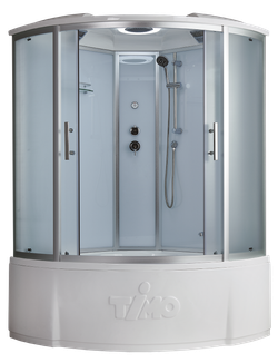 Душевой бокс Timo Standart T-6655SF, 150 x 150 см, c крышей, высокий поддон, стекла матовые, профиль хром 
