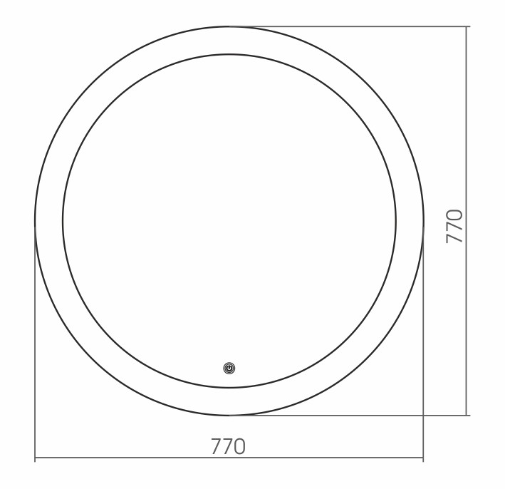 Зеркало COSMO D770 (770*770*30) с сенсорным выключателем 