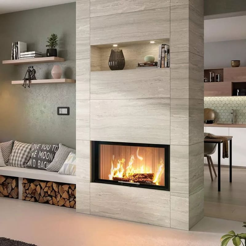 Каминная топка SPARTHERM Varia 1V-87h чёрный шамот 