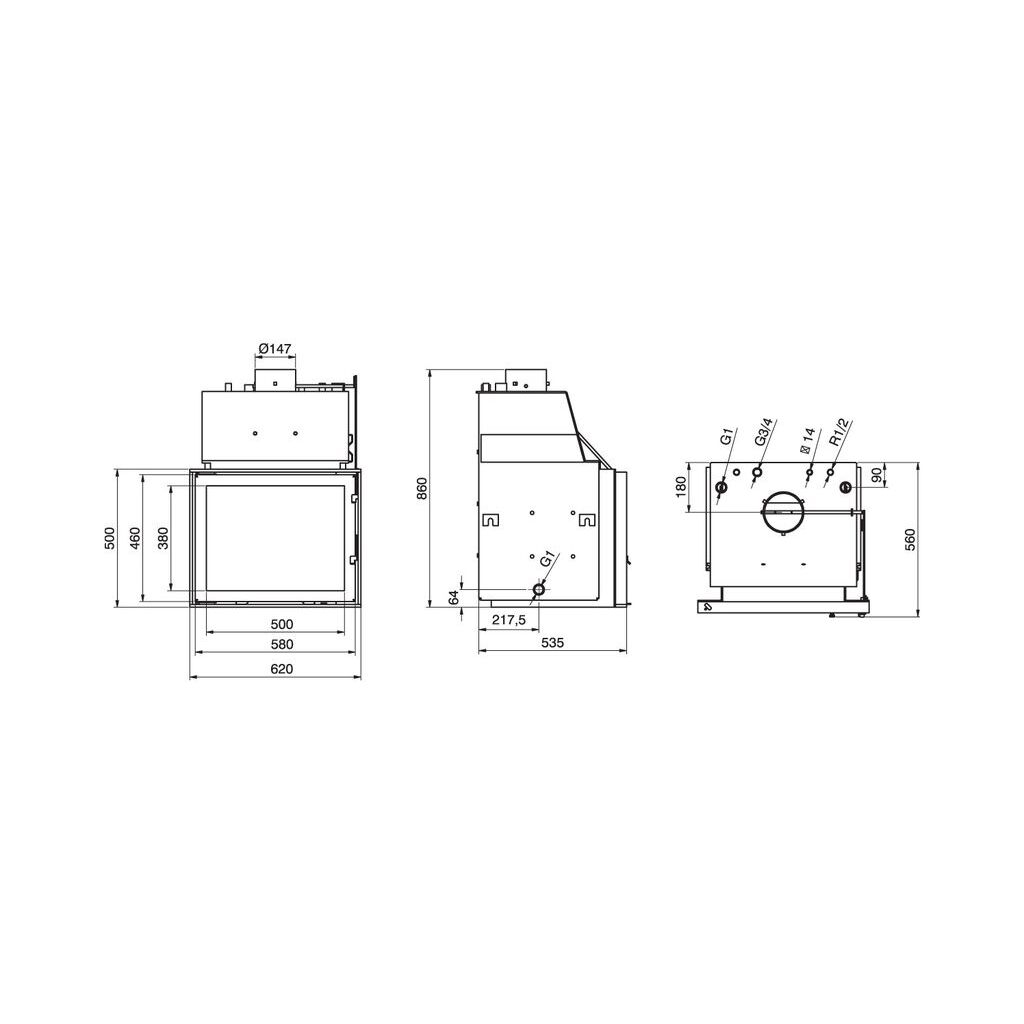 Каминная топка Technical PanAqua II 20 