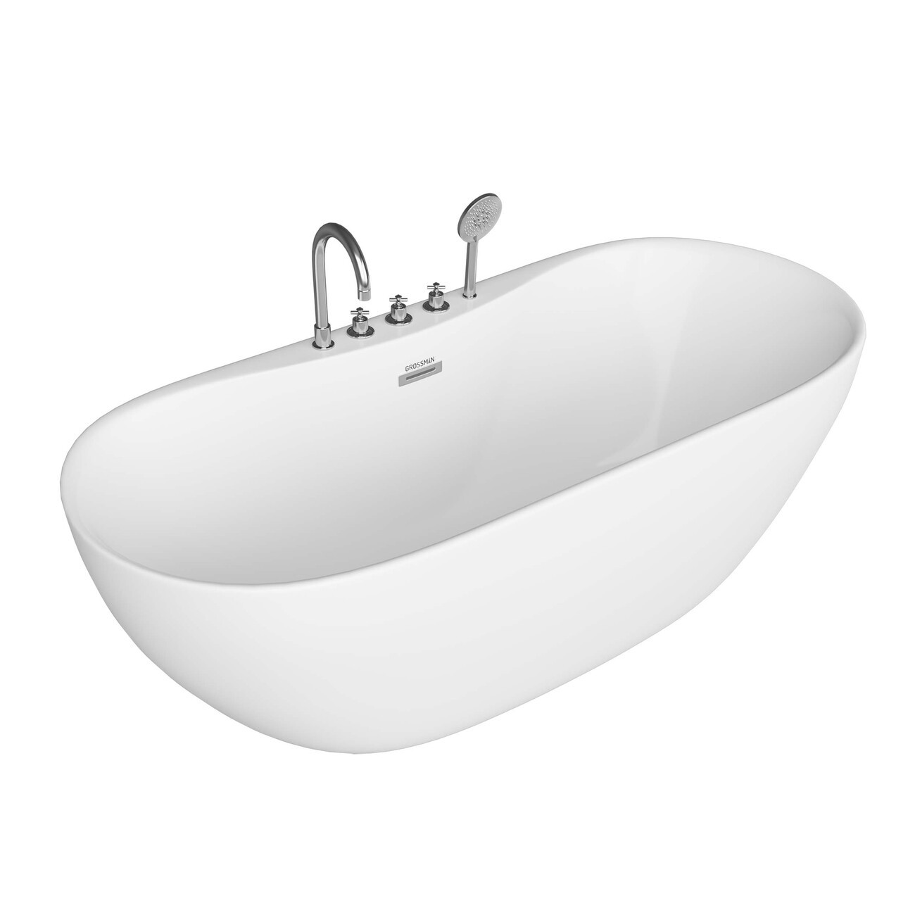 Ванна пристенная Grossman Classic GR-12501-1 (160х75х58),со смесителем на борту ,1 место 