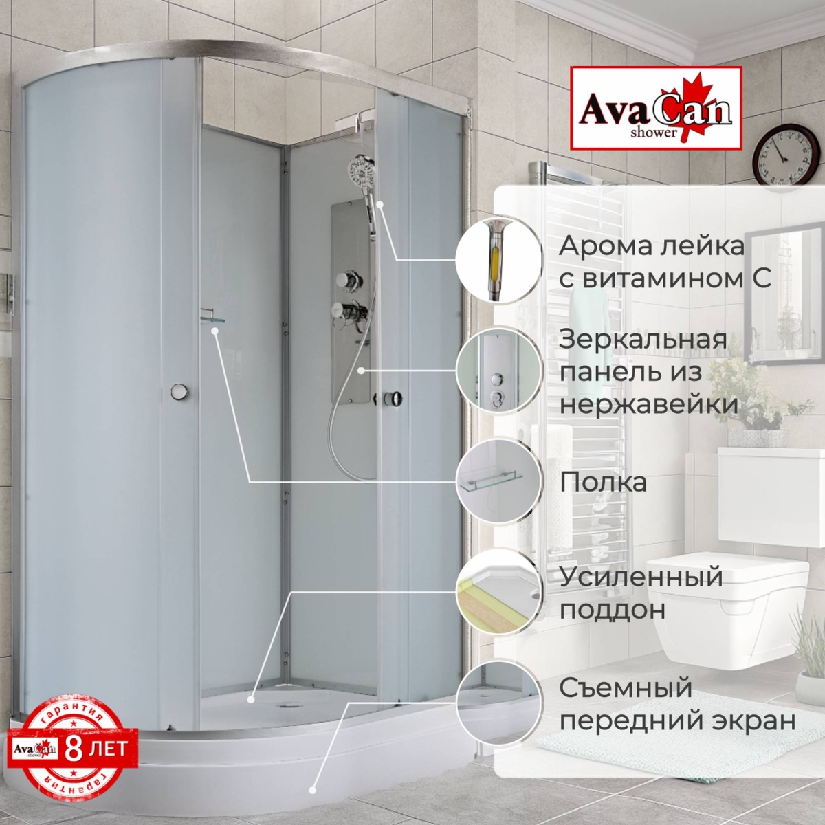 Душевая кабина D2012R N без крыши 