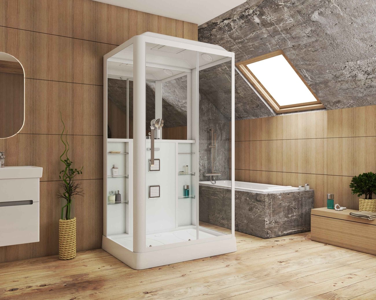 Душевая кабина Grossman Alba GR127R (90x120x225) дверь раздвижная,3 места 