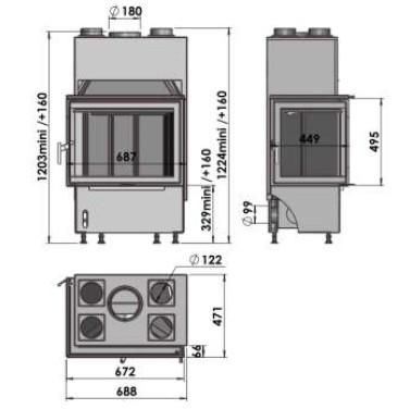 Каминная топка CHAZELLES Cloud 70 L VAG/VAD 