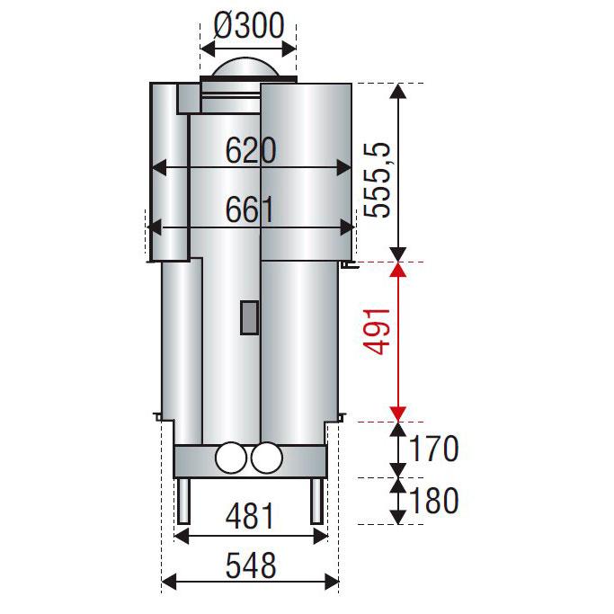 Каминная топка H 1600 DOUBLE FACE WS BLACK (Axis) 