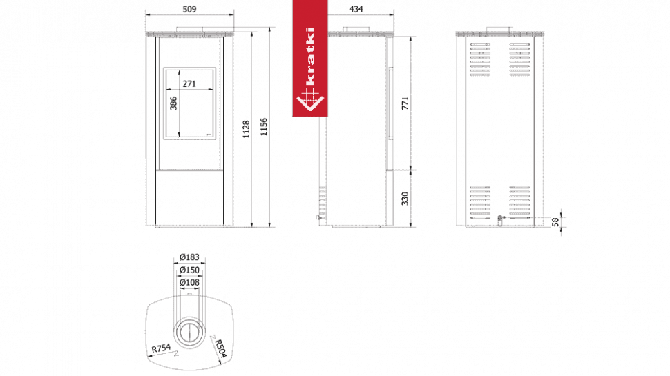 Печь газовая Kratki PRO KOZA ENYO GAZ (баллон) 