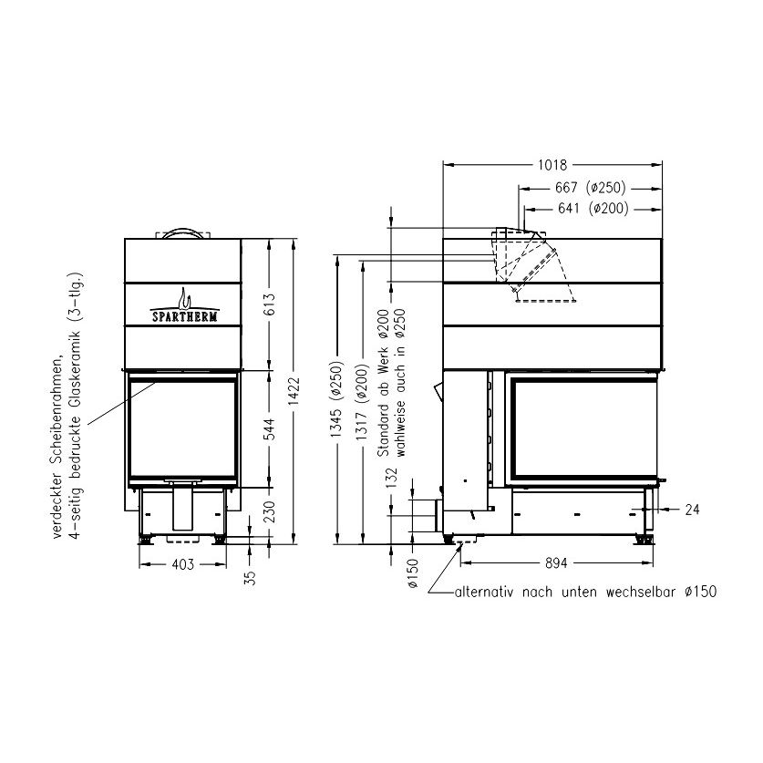 Каминная топка SPARTHERM Arte U-70h 