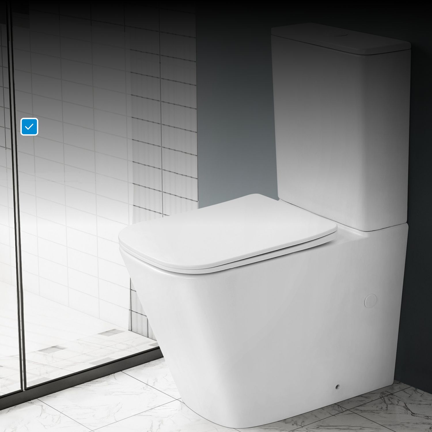 Унитаз-компакт Abber Rechteck AC1210T, безободковый, Торнадо, крышка-сиденье микролифт, белый 