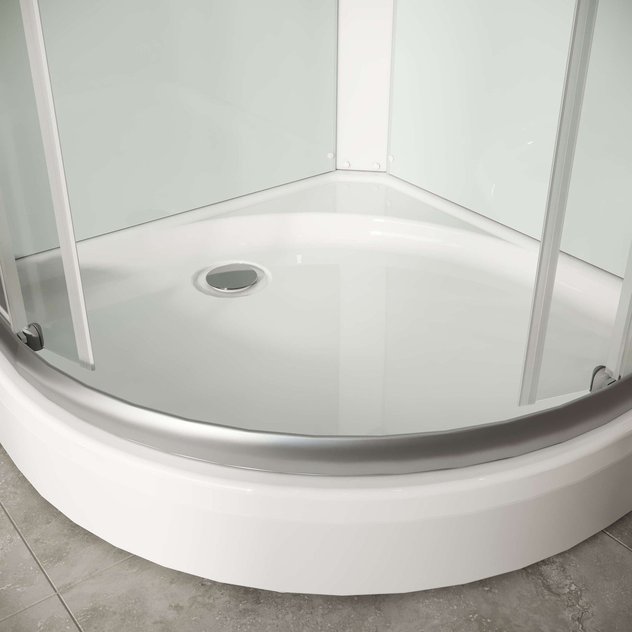 Душевая кабина Niagara Light L90/17, 90 х 90 см, с крышей, поддон низкий, стекло прозрачное, профиль хром 