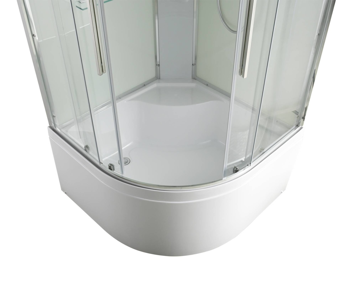 Душевая кабина AvaCan EM5080LEDT, 78159, 80 x 80 см, с LED подсветкой, с крышей, поддон высокий, стекло прозрачное, профиль хром 