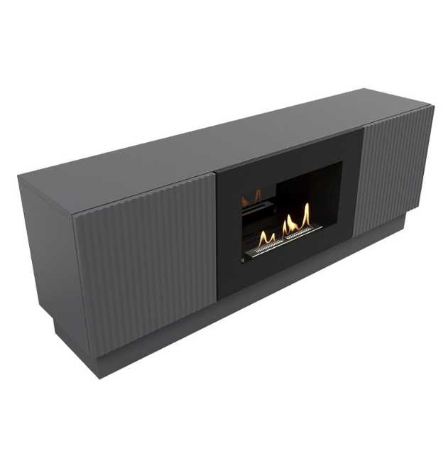 Тумба с биокамином Firelight BFP/P-1400L графит 