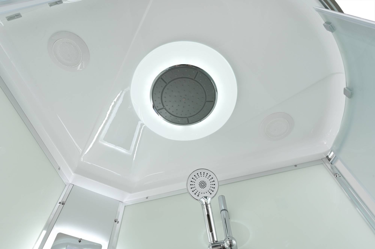 Душевая кабина AvaCan EM5912LLED/EM5912RLED 78210/78204, 120 x 90 см, с LED подсветкой, с крышей, поддон высокий, левая/правая, стекло матовое, профиль хром 