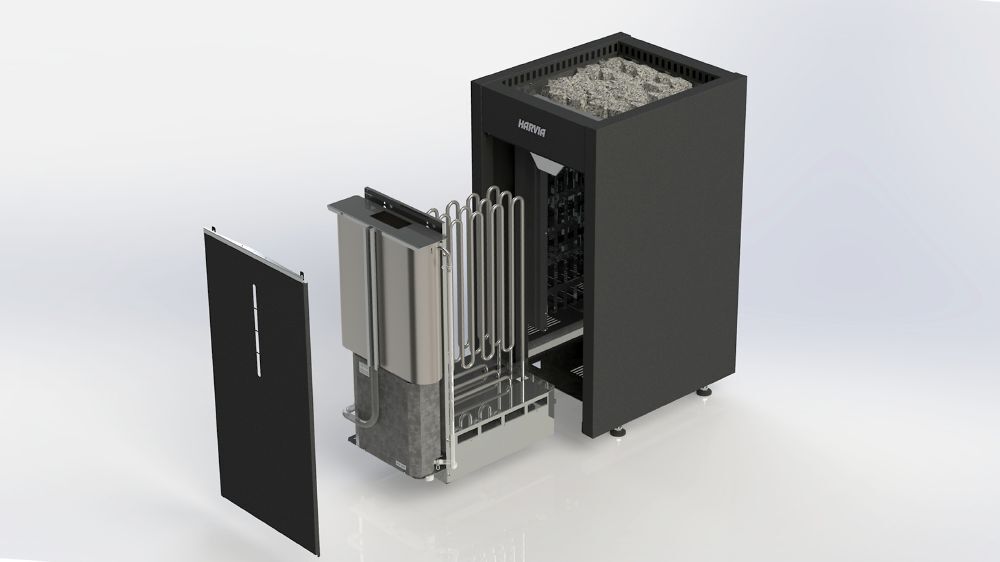 HARVIA Электрическая печь Virta HL700400SA HL70SA black, с парогенератором (автомат), 6.8 кВт (без пульта управления в комплекте) 